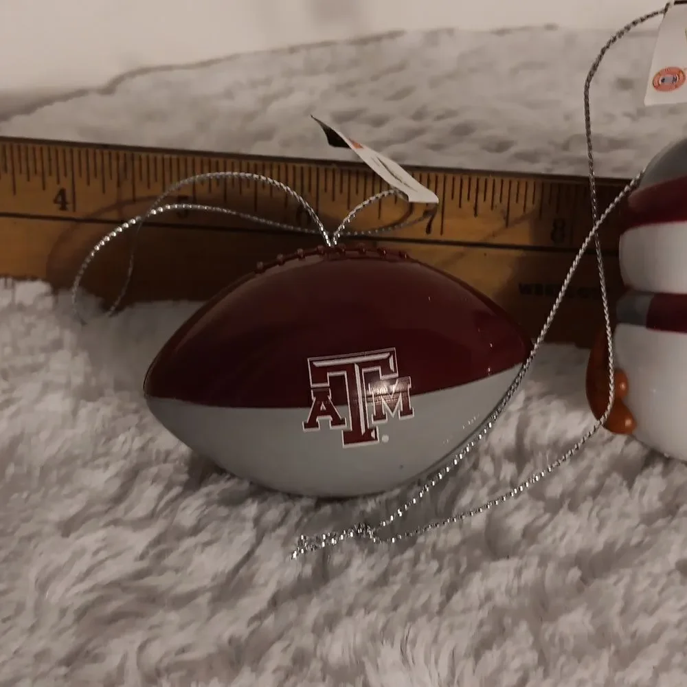 Three Texas A&M Christmas Ornaments